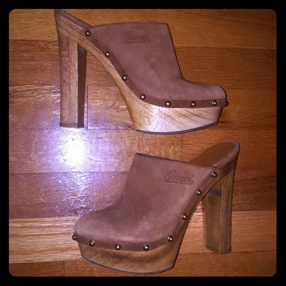 leather platform mules